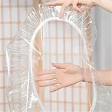 Chickwin Transparent Tischdecke Runde, Durchsichtige Tischfolie mit Elastischer Rand, Wasserdicht Abwaschbar Outdoor Tischdecke, PVC Folie Fettdicht Tischschutzfolie (122cm)