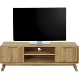 Andas Lowboard ANDAS "Pandrup", braun (eiche), B:135cm H:44cm T:40cm, Dekorfolie, Hartfaserplatte, MDF, Sideboards, Lowboard, Kommode mit 3 Einlegeböden und Kabeldurchführung, B:135 cm