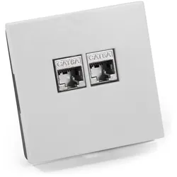 Netzwerk-Dose McPower ''Shallow'' CAT6A, UP, weiß, vollgeschirmt