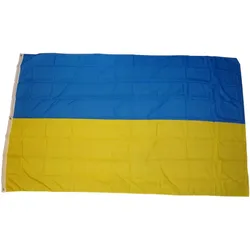 Fahnen-Shop Axel Bach Flagge Fahne Ukraine 250 x 150 cm mit 3 Metallösen Hissflagge zum Hissen für Mast