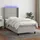 vidaXL Boxspringbett mit Matratze & LED Hellgrau 100x200 cm Stoff