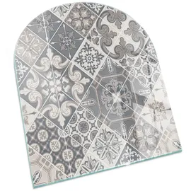 Tulup Bodenplatte Glas 80 x 70 x 0,4 cm Grau