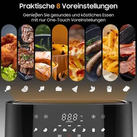 iceagle Heißluftfritteuse XXL Air Fryer 9L schwarz