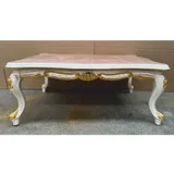 Casa Padrino Luxus Barock Couchtisch Weiß/Braun/Gold 120 x 83 x 50 cm