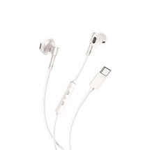 XO EP60 kabelgebundene Kopfhörer USB-C, flexibles Silikonkabel, Lautstärkeregelung, 1,2m Weiß