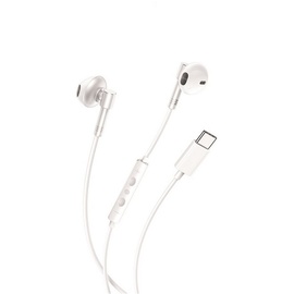 XO EP60 kabelgebundene Kopfhörer USB-C, flexibles Silikonkabel, Lautstärkeregelung, 1,2m Weiß