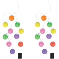 MeineWunschleuchte 2er Set LED Solar Lichterkette Outdoor Lampions bunte