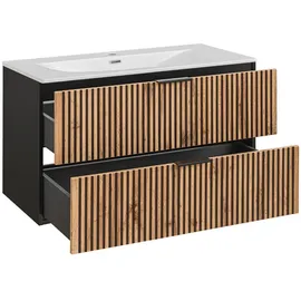 petits-meubles Waschtisch 100,2 x 57 x 46 cm Schwarz