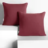 DecoKing 2 Kissenbezüge 80x80 cm Jersey 100% gekämmte Baumwolle Reißverschluss Altrosa Amber