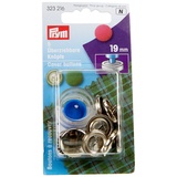 Prym Schaltfläche „Stoffbezug“, Metal, Silber/Schwarz, 19 mm Stärke