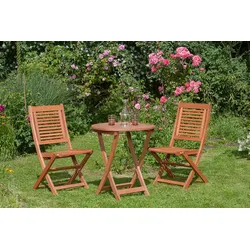 Garten-Essgruppe MERXX "»Cordoba«", beige (natur, natur, natur), Massivholz, Sitzmöbel-Sets, Tisch klappbar: Øx H: 65x75 cm