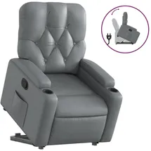 vidaXL Relaxsessel mit Aufstehhilfe Kunstleder 142 x 75 x 100 cm Grau