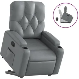 vidaXL Relaxsessel mit Aufstehhilfe Kunstleder 142 x 75 x 100 cm Grau