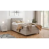 Homesy Boxbett, Beige, Holz, Mode, 120x200 cm, Oeko-Tex® Standard 100, Schlafzimmer, Betten, Boxspringbetten