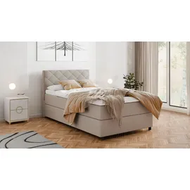 Homesy Boxbett, Beige, Holz, Mode, 120x200 cm, Oeko-Tex® Standard 100, Schlafzimmer, Betten, Boxspringbetten