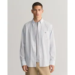 Langarmhemd GANT "REG POPLIN STRIPE SHIRT", Herren, Gr. L, N-Gr, blau (light blau), Web, Obermaterial: 100% Baumwolle, casual, regular fit, Langarm, Hemden