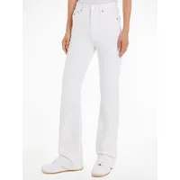 Tommy Jeans Bequeme Jeans TOMMY JEANS "Sylvia" Gr. 27, Länge 32, weiß (offwhite32) Damen Jeans mit Markenlabel