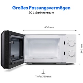 Medion MD 11475 Mikrowelle schwarz/weiß 20l