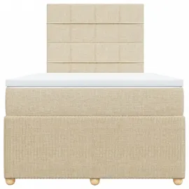vidaXL Boxspringbett mit Matratze Creme 120x200 cm Stoff