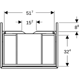 Geberit Waschtischunterschrank 1 Schublade 59,2 x 26,6 x 47 cm Lava