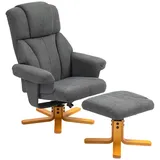 Homcom Relaxsessel mit Hocker Textil 79 x 104 x 80 cm Dunkelgrau