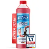 DRAXUS Profi Abflussreiniger (1,0L) I Extrem starker Rohrreiniger löst Haare, Essensreste & schwerste Verstopfungen I Beugt üblen Gerüchen vor