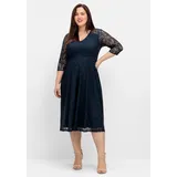 sheego Etuikleid Blau 52
