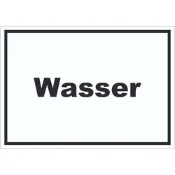 Wasser Aufkleber mit Text Anschluss waagerecht A9 (37x52mm)