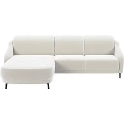 Ecksofa SIT & MORE "Blues L-Form", weiß, B:271cm H:93cm T:191cm, 100% Polyester, Sofas, wahlweise mit Klapptisch und USB