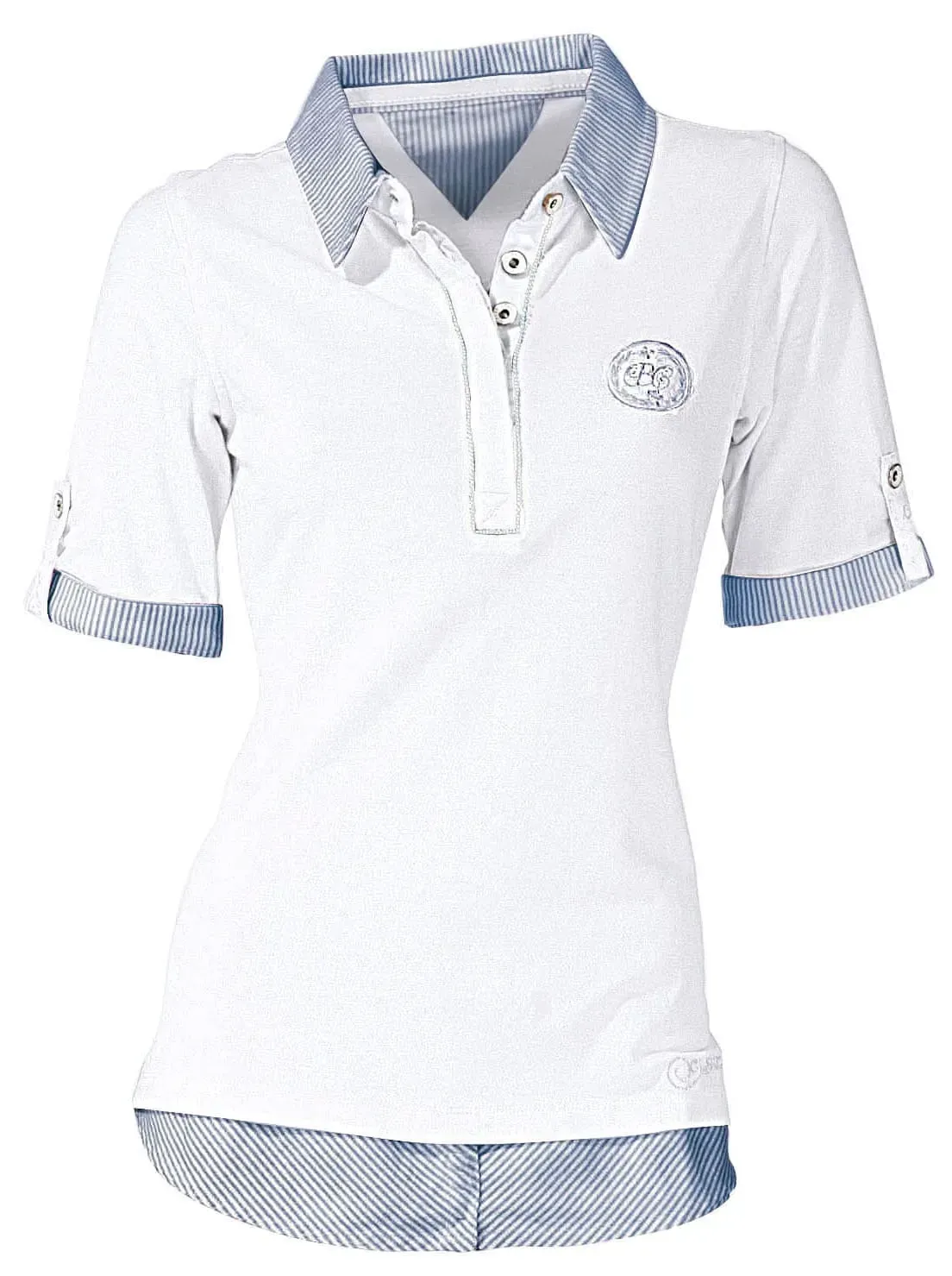 Poloshirt INSPIRATIONEN "Poloshirt" Gr. 46, weiß Damen Shirts Jersey