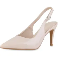 VAN HILL Damen Slingpumps in Beige Lack