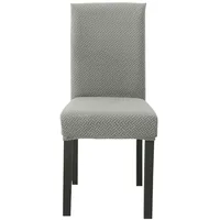 Intirilife 2x Elastische Stuhlhusse Stuhlüberzug in GEMUSTERT CREME GRAU