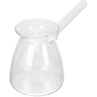 Luxshiny Klare Türkische Kaffeekanne Aus Glas Teekanne Mit Seitengriff Milchwärmer Für Den Herd (450 Ml)