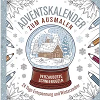 Bookmundo Adventskalender zum Ausmalen Verzauberte Schneekugeln 24 Tage