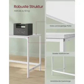 VASAGLE Schreibtisch mit 2 Regale Computertisch 140 x 75 x 60 cm Arbeitstisch weiß - Weiß