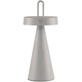 just light. Akku LED-Tischlampe ALWA, H 28,9 cm - Greige Kunststoff - Silikon - dimmbar