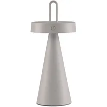 just light. Akku LED-Tischlampe ALWA, H 28,9 cm - Greige Kunststoff - Silikon - dimmbar