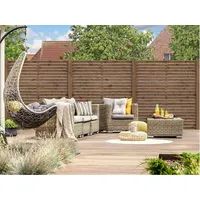 WOODTEX Sichtschutzelement 180 x 4 cm Braun Holz