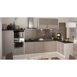 Feldmann-Wohnen Winkelküche L-Form 350 x 150 cm Grau / Beige Matt