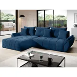 GRAINGOLD Ecksofa L-Form Decor L - Ecksofa mit Schlaffunktion, Bettkasten - Moderne Ecksofa, Wohnzimmer Sofa - Eckcouch Dunkelblau (Monolith 77) - Dunkelblau