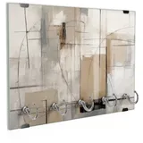 DEQORI Schlüsselbrett 'Urbaner Minimalismus', (1 St), Schlüsselhalter Schlüssel Haken Schlüsselboard modern Schlüsselleiste beige