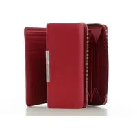Maître Geldbörse Damen Portemonnaie Kombibörse mit Druckknopf Leder (1 Stück, 1-tlg., B/H/T)ca. 13,5/9,5/2,5 cm), grosszügige Fächer rot