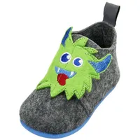 Playshoes Jungen Unisex Kinder Monster Hausschuh, grau, 29 EU
