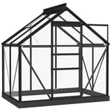 vidaXL Glas Gewächshaus Anthrazit 155x103x191 cm Aluminium