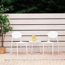 Homestyle4u Gartenstuhl 41 x 41 x 80,5 cm weiß 4 St.