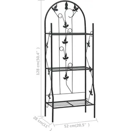 vidaXL Pflanzenregal 52 x 28 x 128 cm Schwarz