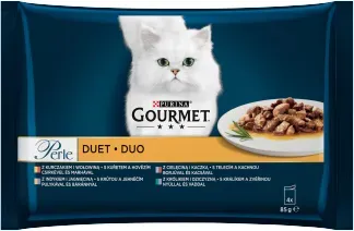 GOURMET Perle Duo Duet Nassfutter für ausgewachsene Katzen 4x85g
