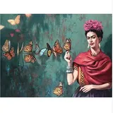 LMTQWC Diamant Malerei Stickerei 5D DIY Diamant Mosaik Frida Kahlo & Schmetterling Strass Kreuzstich Kits Dekoration 40X50CM
