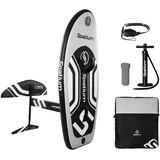 Spatium Hydrofoil Board zum Surfen mit Zubehör Pumpe, Rucksack, Safe Leash, Fix Kit Wing Foil Board Surf 100L Hydrofoil Surfboard Hellgrau