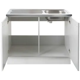 Menke Unterschrank Spülenunterschrank 100 x 85 x 60 cm Weiß